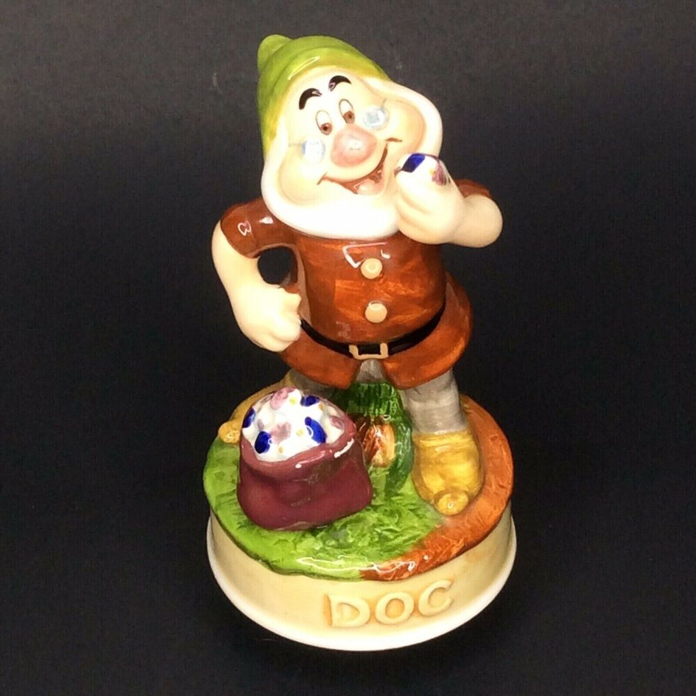 Vintage Schmid Walt Disney Productions "Doc" Rotating Music Box Figurine #143